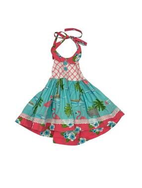 Eleanor Rose Flamingo Halter Dress Size 12M